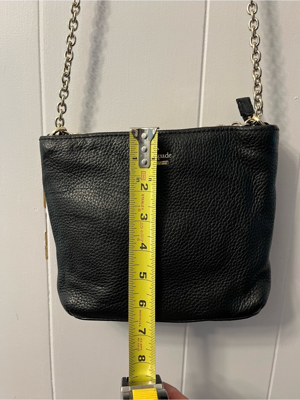 Kate Spade Jackson Street Ellery Convertible Bag Pebbled Black Leather Chain - Picture 10 of 16